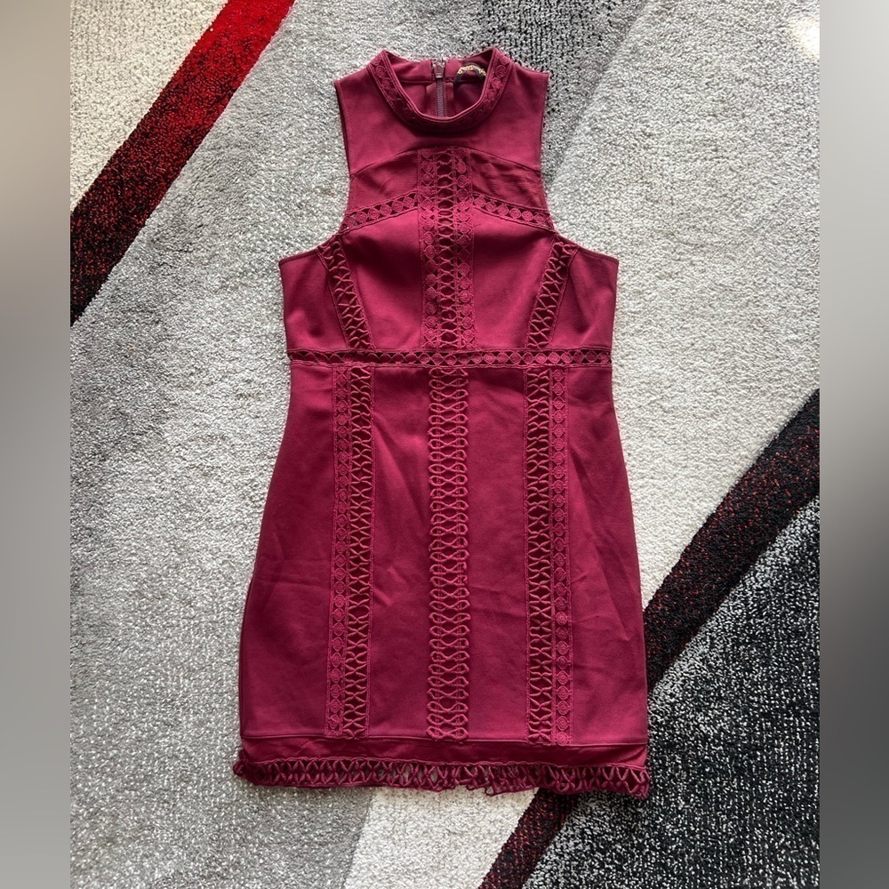 Free People Sky Scraper Raspberry Mini Dress - Picture 2 of 5